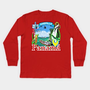 chepillo panama Kids Long Sleeve T-Shirt